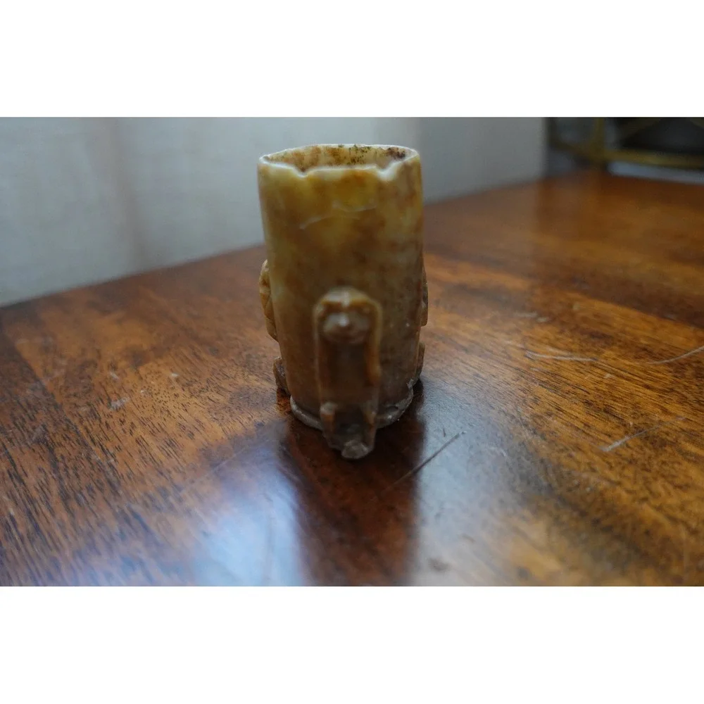 Vintage Soapstone 3 wise monkeys toothpick holder